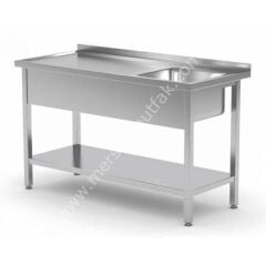 Taban Raflı 40x40 Tek Evyeli Çalışma Tezgahı