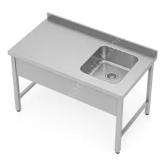 Taban Rafsız 40x40 Tek Evyeli Çalışma Tezgahı