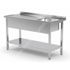 Taban Raflı 40x40 Tek Evyeli Çalışma Tezgahı