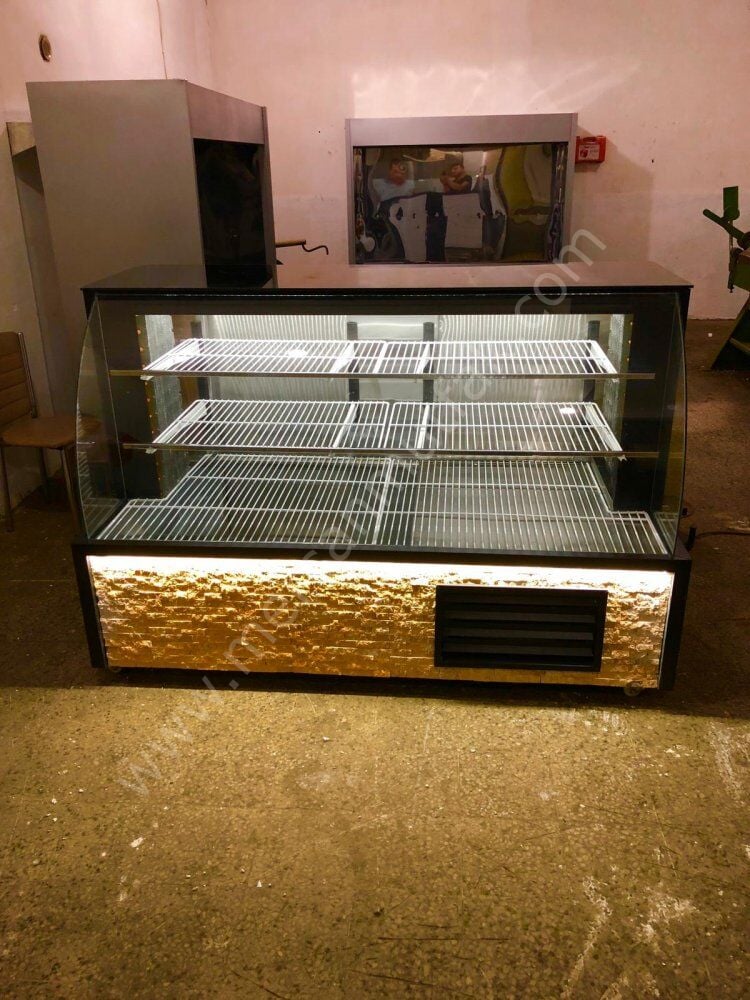 Kebap Dolabı Ön Bombe Camlı ve Taşlı