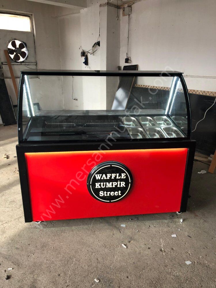 Waffle ve Kumpir Dolabı Ön Dekor Kırmızı Kaplama