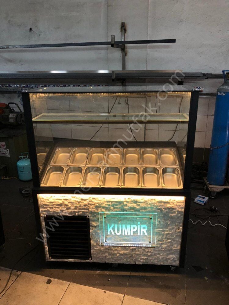 Kumpir Dolabı Düz Cam