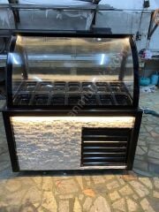 Kumpir Dolabı Siyah Model Ön Taş Dekorlu