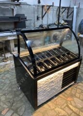 Kumpir Dolabı Siyah Model Ön Taş Dekorlu