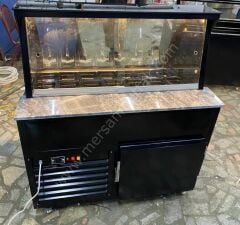 Kumpir Dolabı Siyah Model Ön Taş Dekorlu