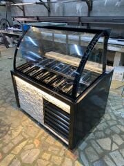 Kumpir Dolabı Siyah Model Ön Taş Dekorlu