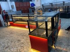 Baklava Ekmeklik ve Pasta Dolabı Kırmızı Dekor Özel Set