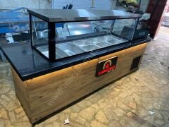 Salat Bar Tezgahı Ahşap Ön Model