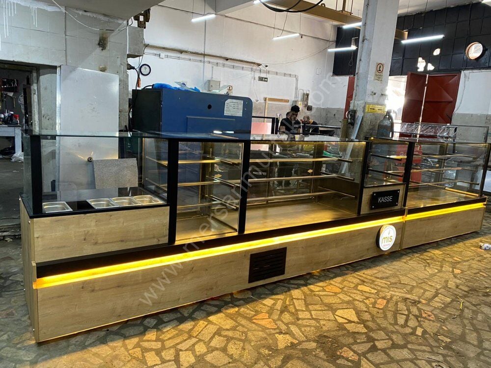 Kuru Pasta ve Salat Bar Tezgahı Ahşap Model