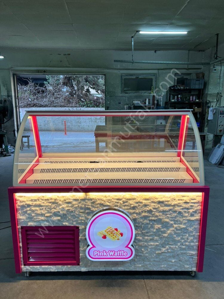 Waffle Dolabı Taş Dekorlu