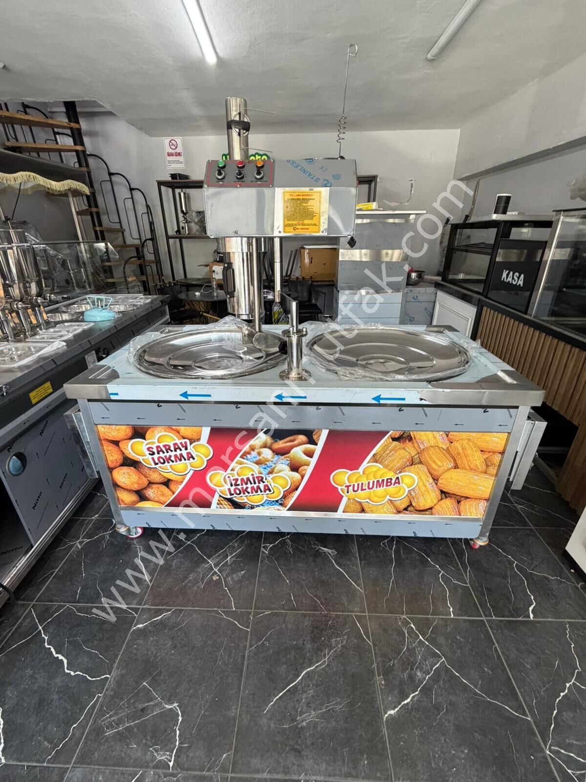 Çift Pişiricili Tulumba Tatlı Makinesi Tezgahı MRSN-284