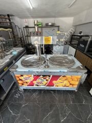 Çift Pişiricili Tulumba Tatlı Makinesi Tezgahı MRSN-284
