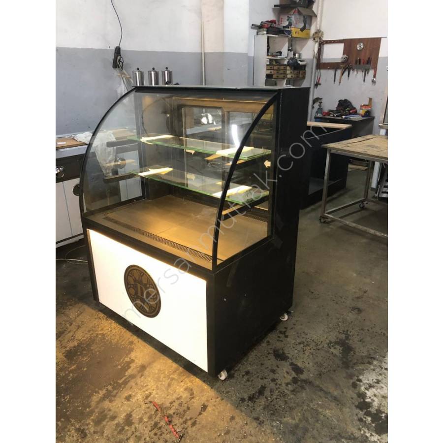 PASTA DOLABI BOMBE CAMLI AHŞAP BEYAZ A+1515 En Uygun Fiyatlarla