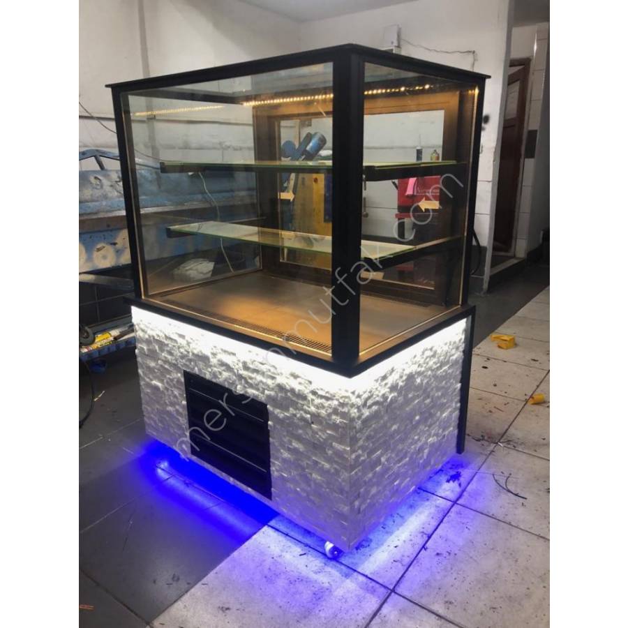 PASTA DOLABI MAVİ IŞIKLI TAŞ DEKOR 5114 A+ En Uygun Fiyatlarla Mersan